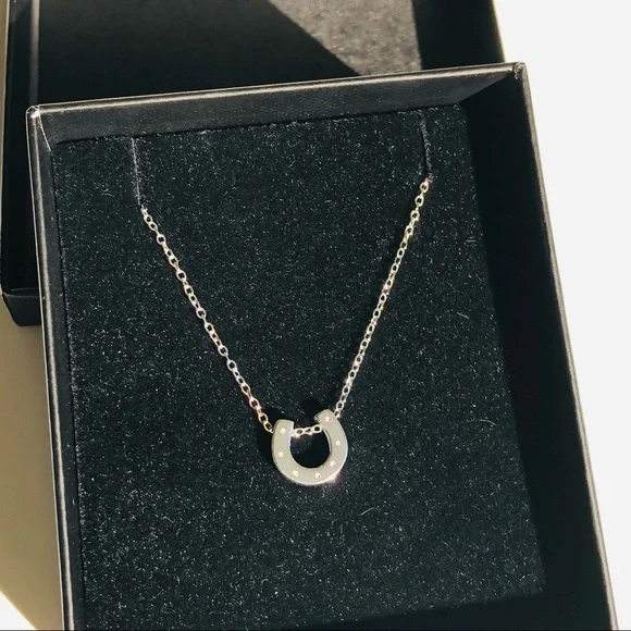 NWT 925 Sterling Silver Dainty Horseshoe Necklace - Picture 5 of 5